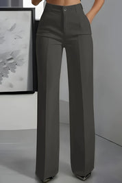 Women's high waist stretch trousers in grey