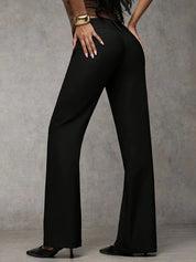Women's high waist trousers with loose straight leg