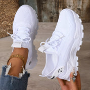 Women's knit trainers with chunky sole and wide toe box