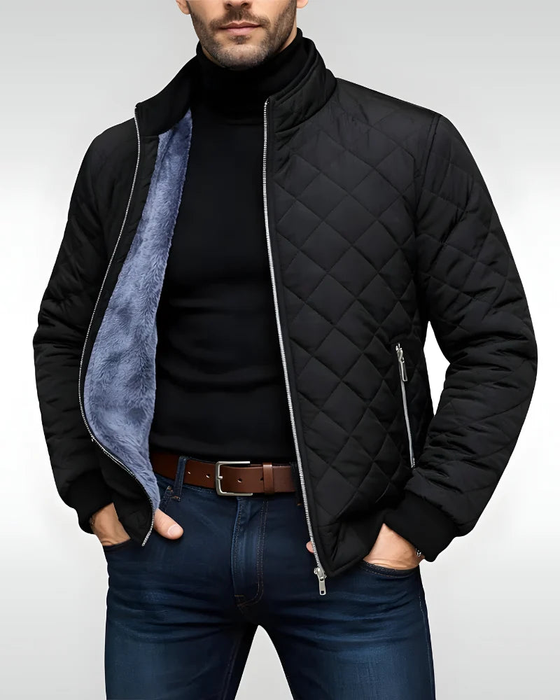 Men's lightweight quilted jacket in black