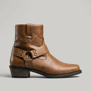 Men's ankle boots with harness strap and block heel, photo 4