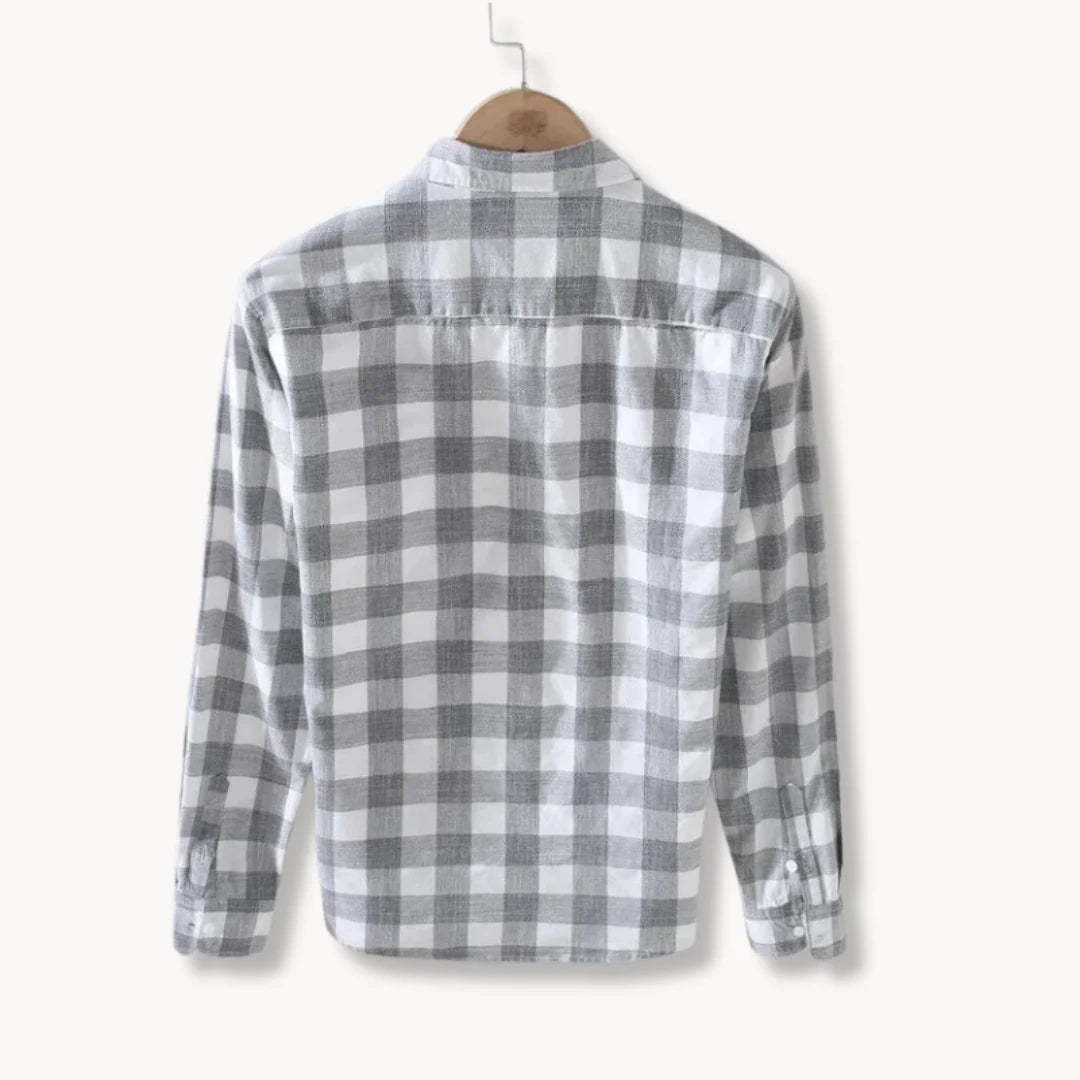 Men's check shirt long sleeve with chest pocket, photo 2