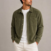Men's corduroy overshirt relaxed fit with chest pockets, photo 1