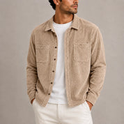 Men's corduroy overshirt relaxed fit with chest pockets, photo 3