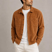 Men's corduroy overshirt relaxed fit with chest pockets, photo 4