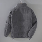 Men's corduroy puffer jacket with stand collar and pockets, photo 2