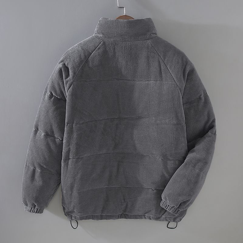 Men's corduroy puffer jacket with stand collar and pockets, photo 2
