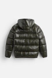 Men's glossy puffer jacket with hood, photo 7