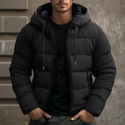 Men's hooded puffer jacket with zip pockets, photo 1