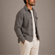 Men's houndstooth overshirt with chest pocket, photo 4