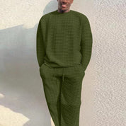 Men's knit lounge set with crew neck jumper and trousers, photo 4