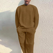 Men's knit lounge set with crew neck jumper and trousers, photo 5