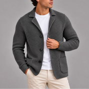 Men's knitted cardigan blazer style with buttons and pockets, photo 2