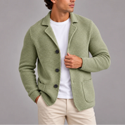 Men's knitted cardigan blazer style with buttons and pockets, photo 3