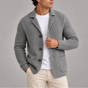 Men's knitted cardigan blazer style with buttons and pockets, photo 6