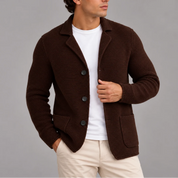 Men's knitted cardigan blazer style with buttons and pockets, photo 9