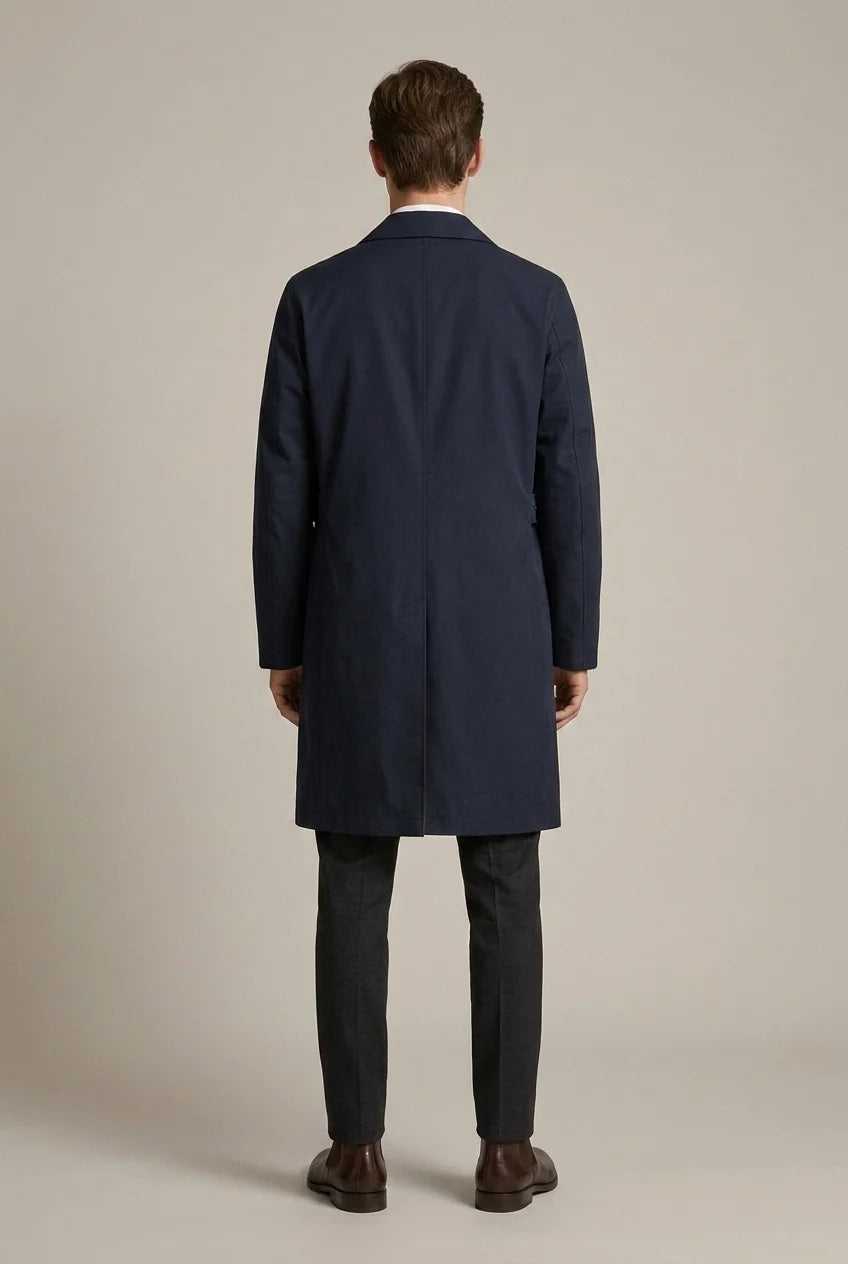 Men's long trench coat with button front, photo 2