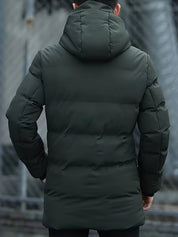 Men's mid length puffer jacket with hood, photo 4