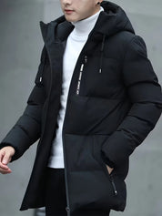 Men's mid length puffer jacket with hood, photo 5