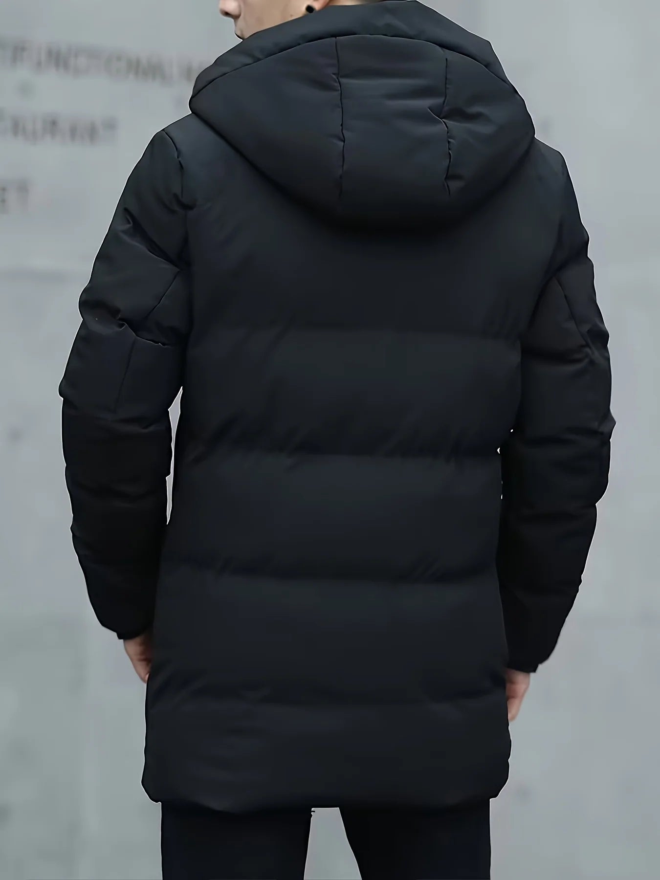 Men's mid length puffer jacket with hood, photo 7