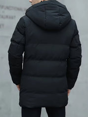 Men's mid length puffer jacket with hood, photo 7