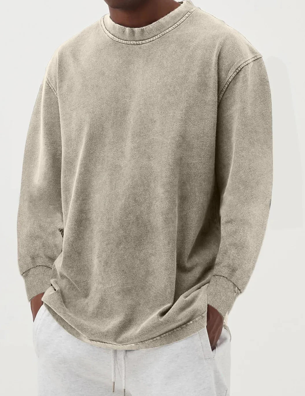 Men's oversized cotton sweatshirt with crew neck, photo 2
