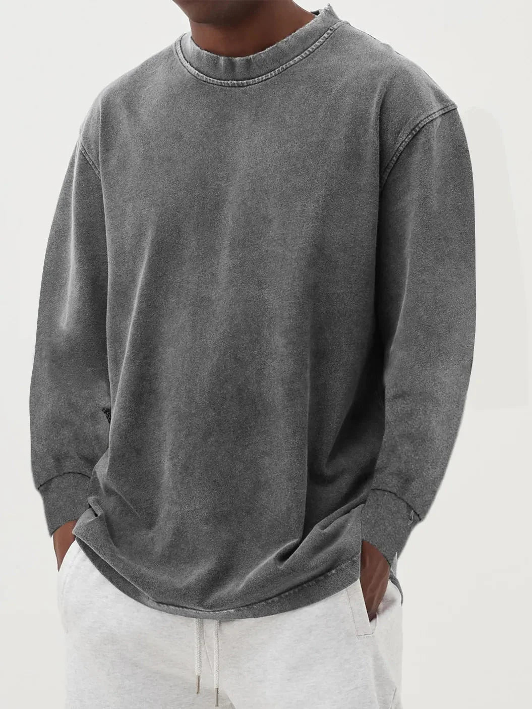 Men's oversized cotton sweatshirt with crew neck, photo 3