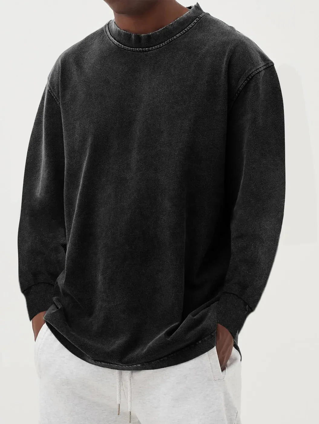 Men's oversized cotton sweatshirt with crew neck, photo 4