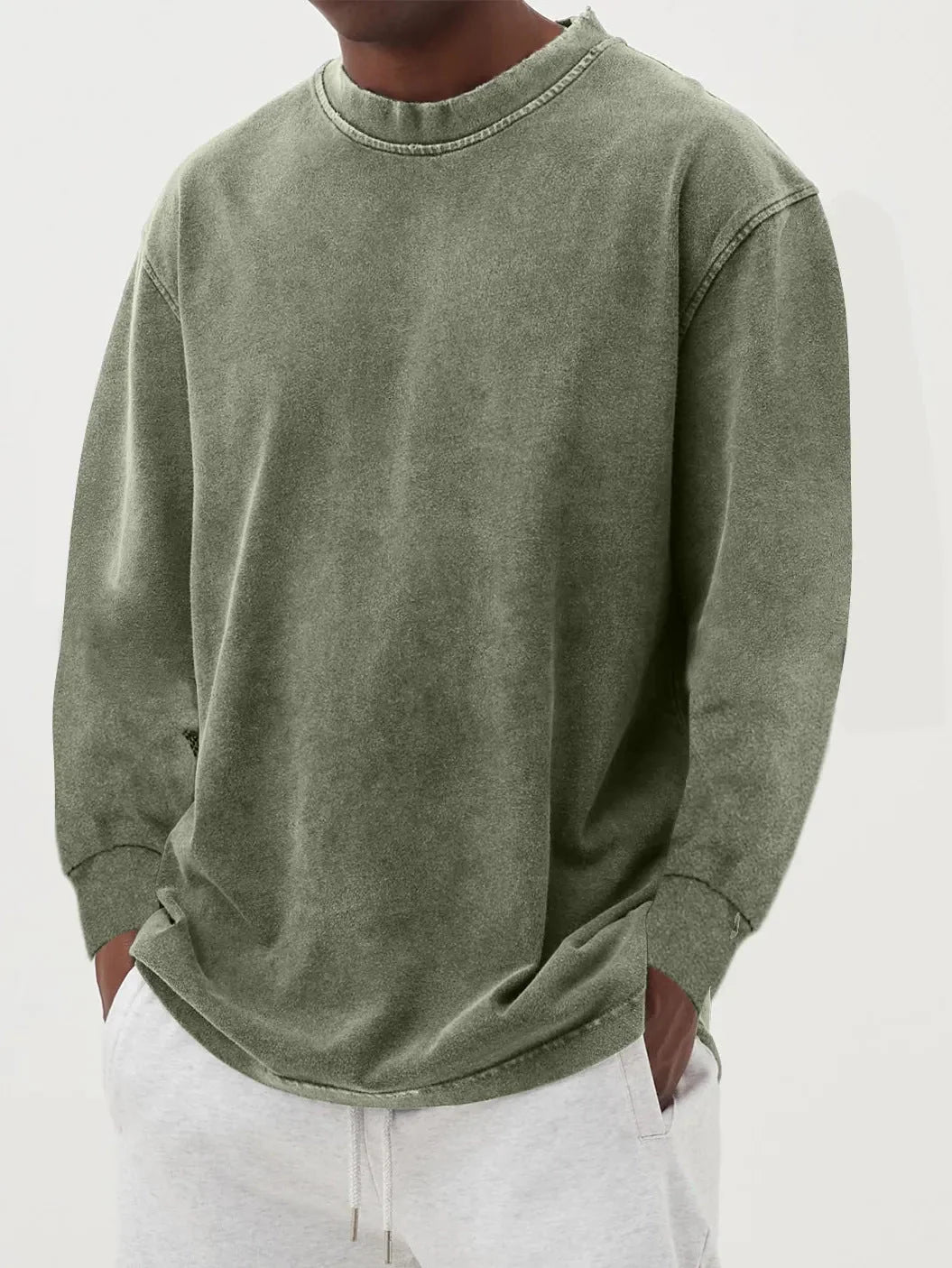 Men's oversized cotton sweatshirt with crew neck, photo 7