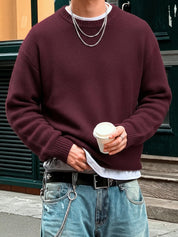 Men's oversized knit jumper with crew neck, photo 1