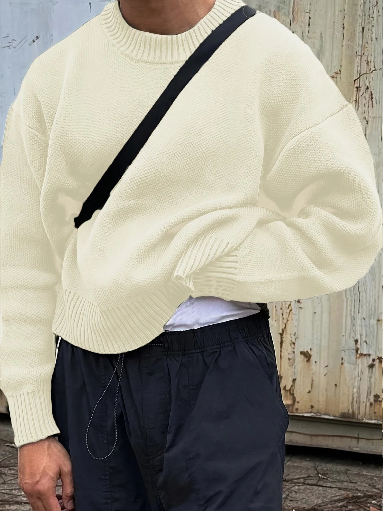 Men's oversized knit jumper with crew neck, photo 2