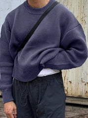 Men's oversized knit jumper with crew neck, photo 3
