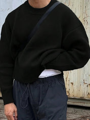 Men's oversized knit jumper with crew neck, photo 4