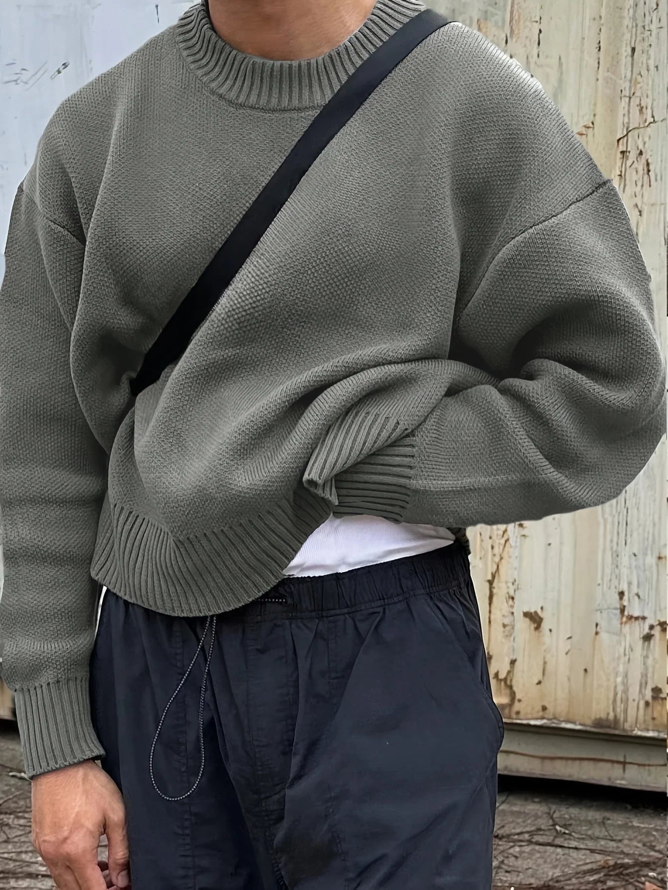 Men's oversized knit jumper with crew neck, photo 5