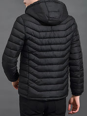 Men's padded puffer jacket with hood and full zip, photo 5