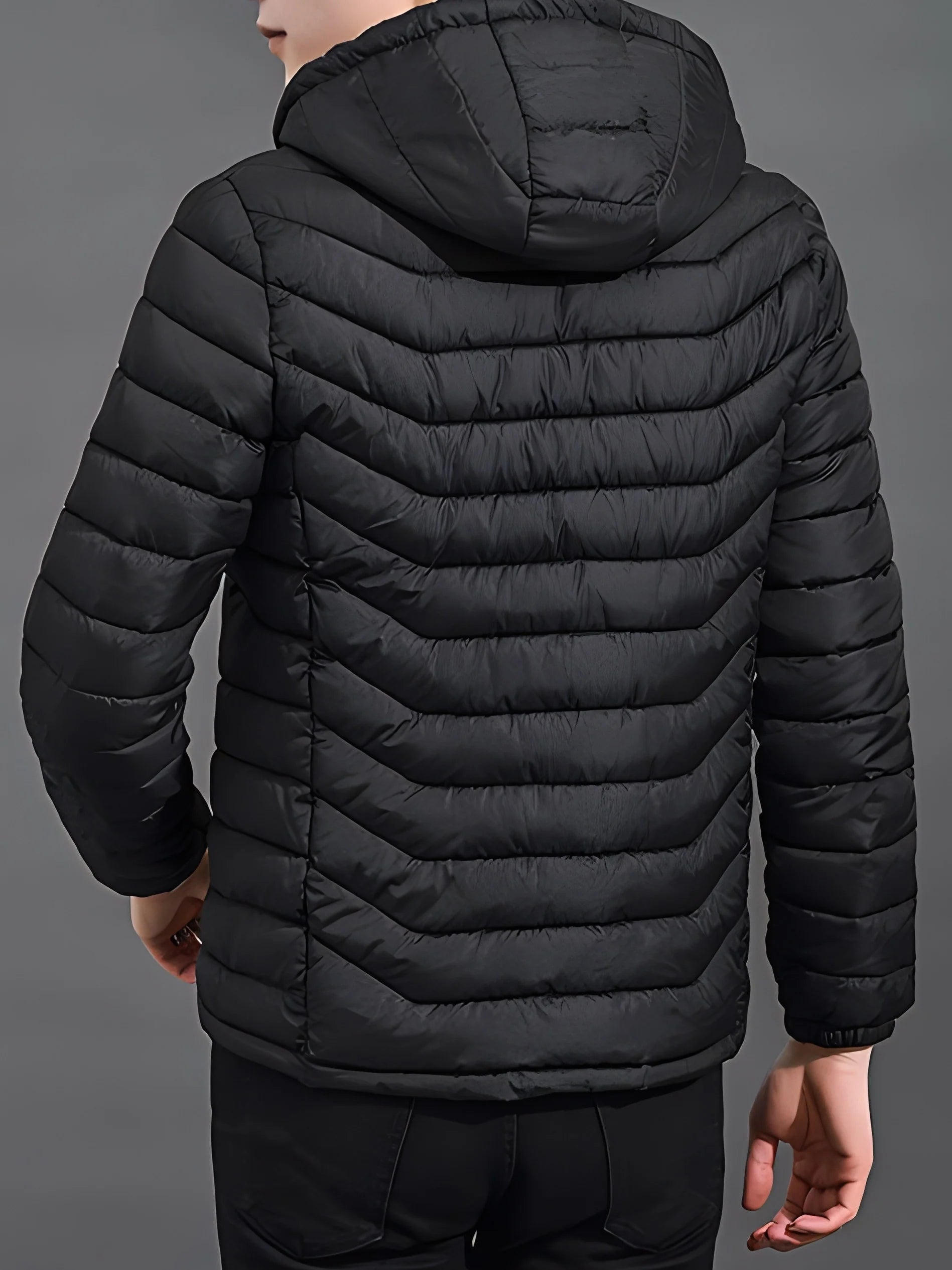 Men's padded puffer jacket with hood and full zip, photo 5
