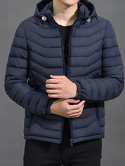 Men's padded puffer jacket with hood and full zip, photo 6
