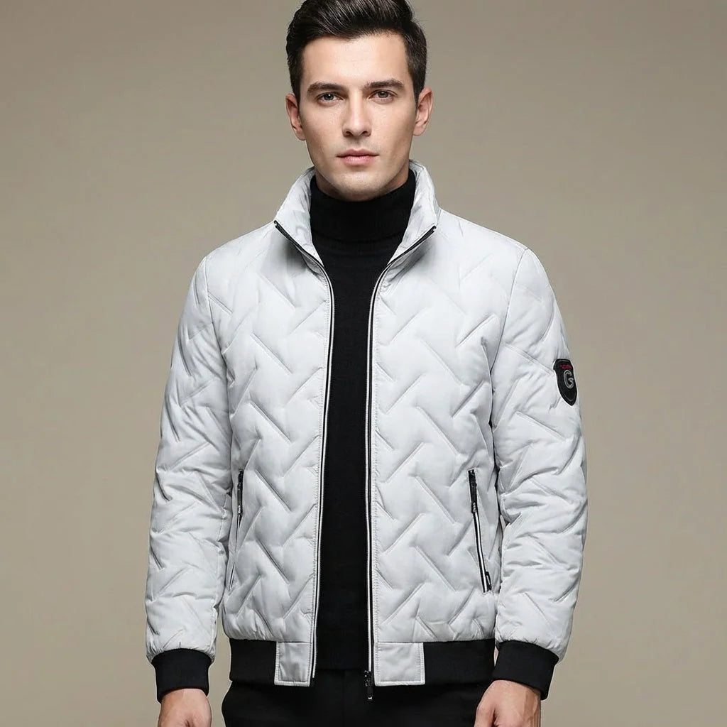 Men's quilted puffer jacket with stand collar, photo 1