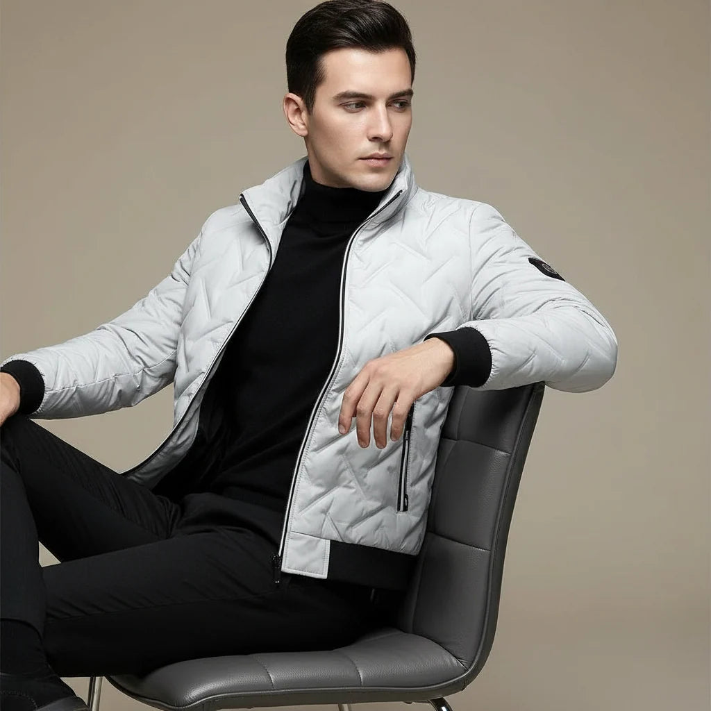 Men's quilted puffer jacket with stand collar, photo 2