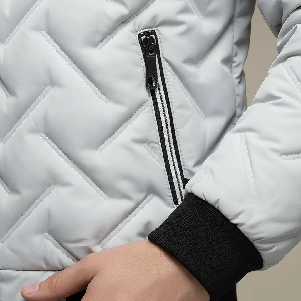 Men's quilted puffer jacket with stand collar, photo 3
