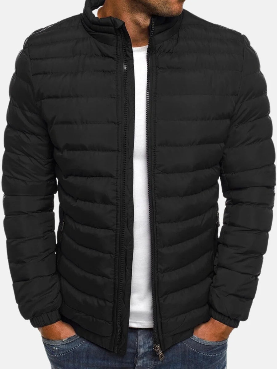 Men's slim fit puffer jacket with zip pockets, photo 1