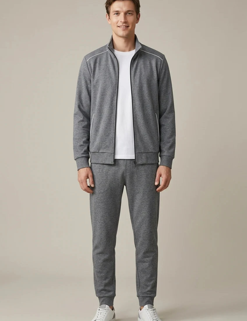 Men's tracksuit with stand collar track jacket and joggers, photo 1