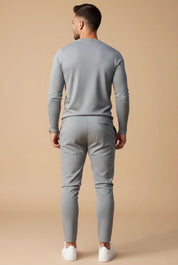 Men's two piece set with crew neck top and trousers, photo 2