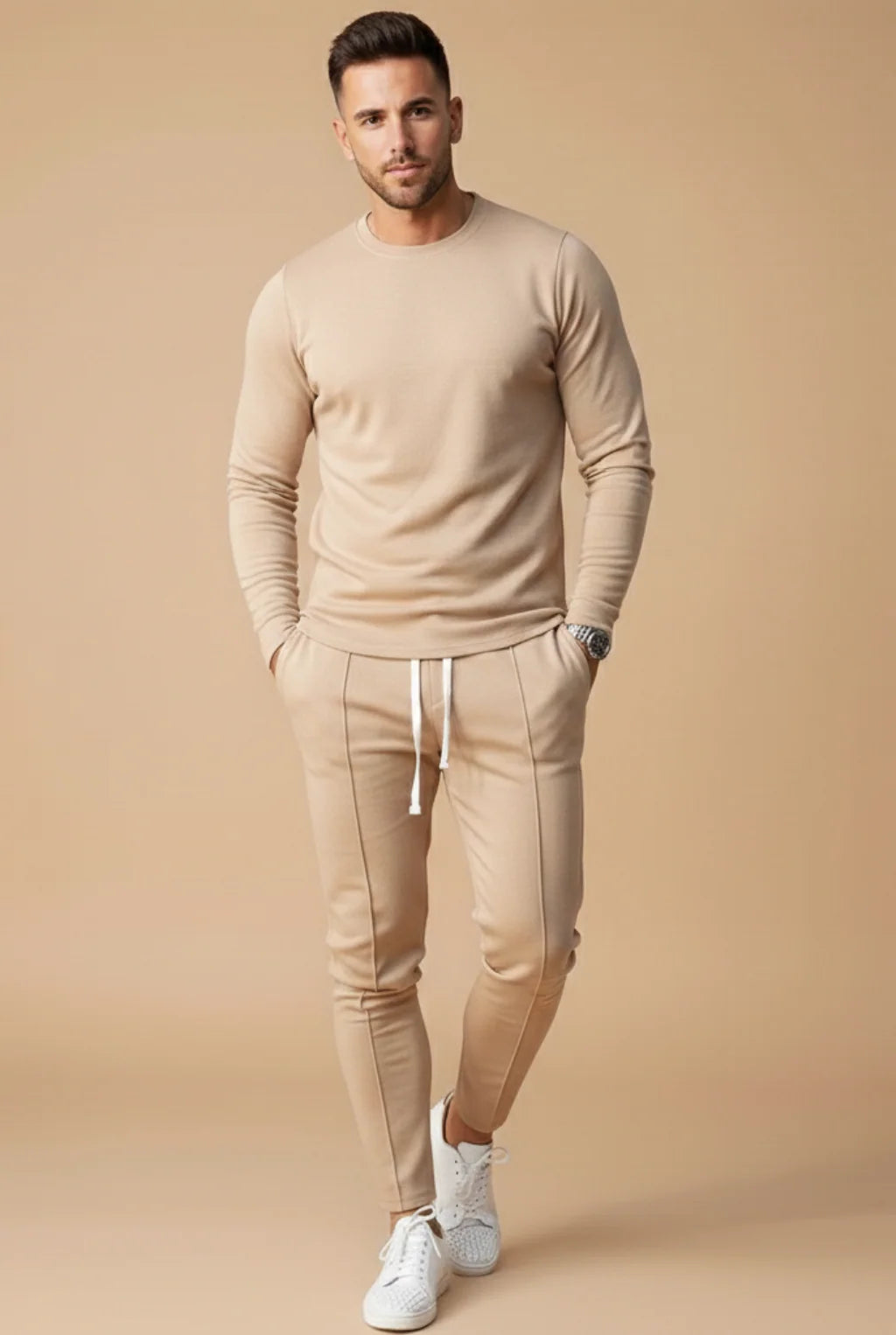 Men's two piece set with crew neck top and trousers, photo 5