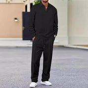 Men's two piece set with zip collar top and trousers, photo 1