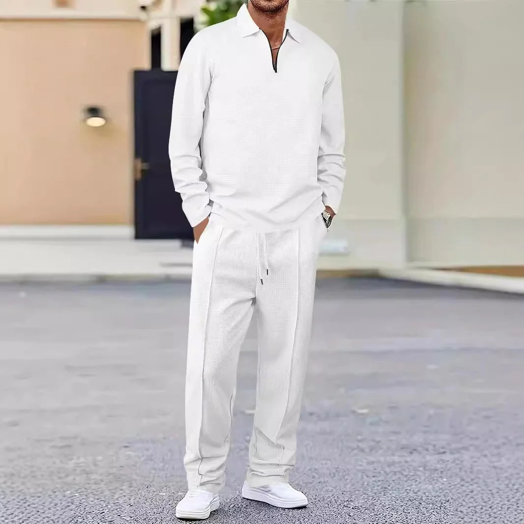 Men's two piece set with zip collar top and trousers, photo 3
