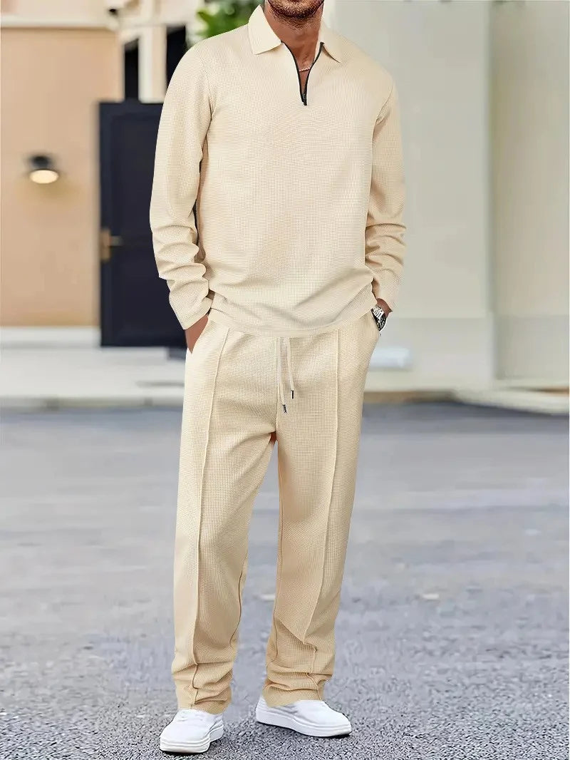 Men's two piece set with zip collar top and trousers, photo 4