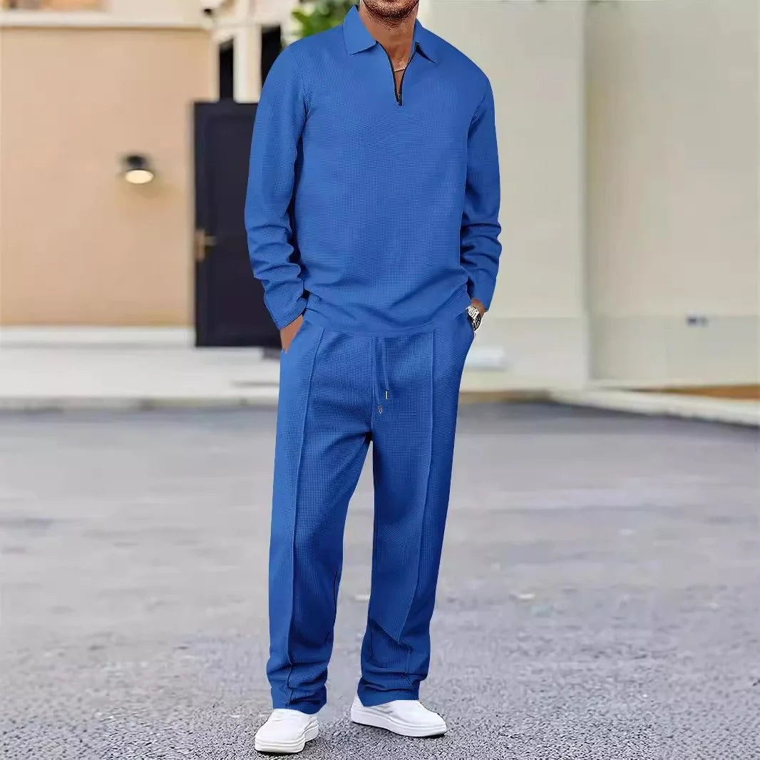 Men's two piece set with zip collar top and trousers, photo 5