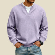 Men's waffle sweatshirt with V-neck, photo 5