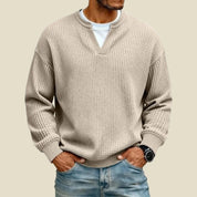 Men's waffle sweatshirt with V-neck, photo 6